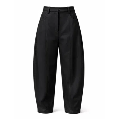 Julia Allert Women's High Waisted Barrel Leg Pants - Black