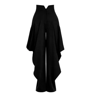 Julia Allert Women's High-waist Barrel Trousers - Black