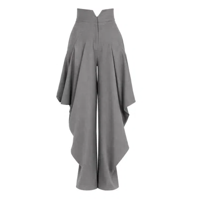 Julia Allert Women's High-waist Barrel Trousers - Grey In Gray