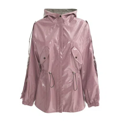 Julia Allert Women's Hooded Lacquer Jacket Rose Gold