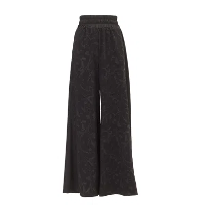 Julia Allert Women's Jacquard Palazzo Pants Black