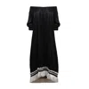 Julia Allert Women's Knit Bare Shoulder Midi Dress Asymmetric Hem Black In Black