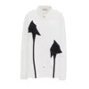 Julia Allert Women's Long Sleeve Button-up Shirt With Handmade Details White In White