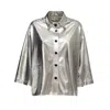 Julia Allert Women's Loose Fit Shirt Metallic Silver In Silver