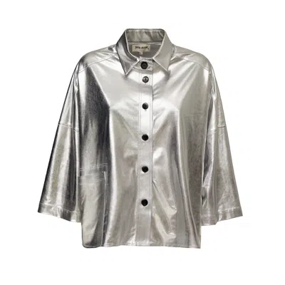 Julia Allert Women's Loose Fit Shirt Metallic Silver