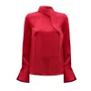 Julia Allert Women's Luxury Silk-feel Satin Blouse Red In Red