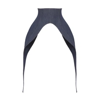 Julia Allert Women's Minimalist Waist Corset For Layering Blue Denim