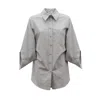 Julia Allert Women's Modern Oversized Cotton Shirt Grey In Grey