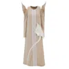 Julia Allert Women's Neutrals A-line Midi Dress With Calla Flower Beige In Beige