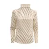 Julia Allert Women's Neutrals / Black Basic Long Sleeve Top Polka Dot Beige In Black