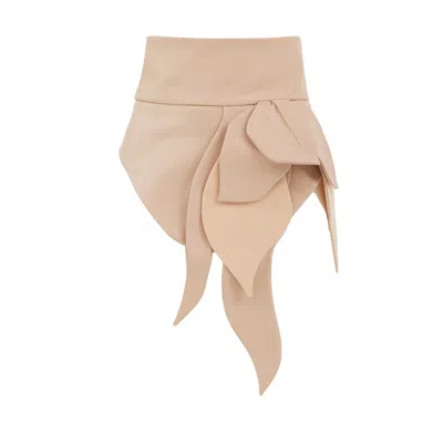 Julia Allert Women's Neutrals Designer Asymmetrical Faux Leather Belt Beige In Beige/black