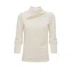 Julia Allert Women's Neutrals Ecru Blouse With A Cutout Jersey In Beige