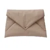 Julia Allert Women's Neutrals Faux Leather Envelope Clutch Bag Beige