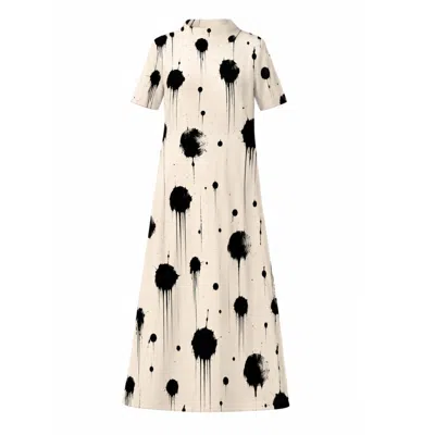Julia Allert Women's Neutrals Ivory Polka Dot Print Fluid A-line Dress – Capsule Edition In Multi