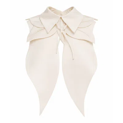 Julia Allert Women's Neutrals Oversized Satin Bib Collar - Ivory In White