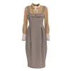 Julia Allert Women's Neutrals Pinafore Dress With Wide Straps And Blouse Insert Beige In Beige