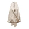 Julia Allert Women's Neutrals Satin Halter Open Back Top Light Beige In Beige