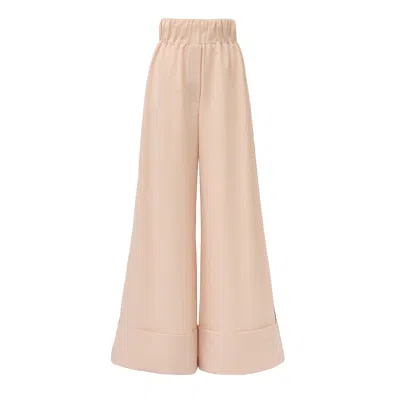 Julia Allert Women's Neutrals Soft Touch Flowy Trousers Peach Nude