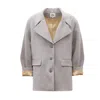 Julia Allert Women's Neutrals Stylish Relaxed-fit Blazer With Contrast Lining Blue Beige Check