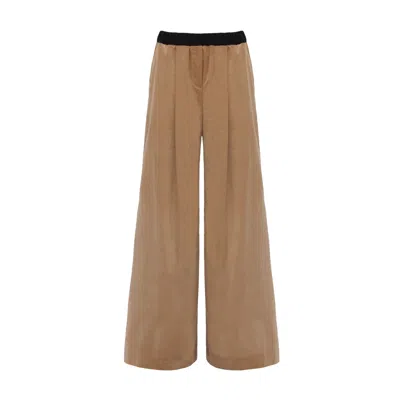 Julia Allert Women's Neutrals Wide-leg Soft Corduroy Trousers Beige
