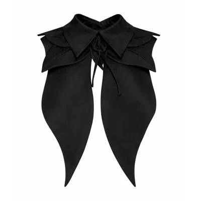 Julia Allert Women's Oversized Satin Bib Collar - Black