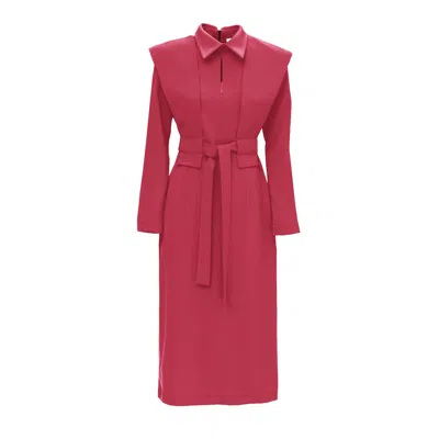 Julia Allert Women's Pale Red Fashion Fitted Midi Dress