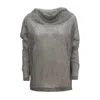 Julia Allert Women's Party Semi-sheer Glitter Drape Top Silver In Silver