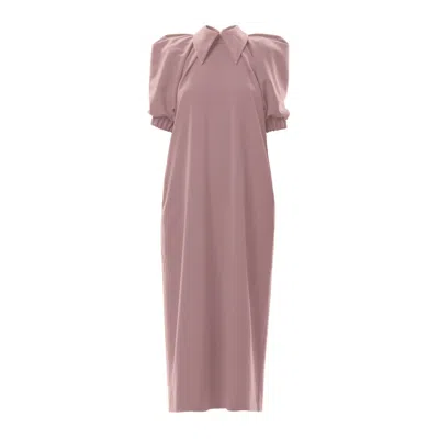 Julia Allert Women's Pink / Purple Designer Midi Dress Powder Pink In Pink/purple