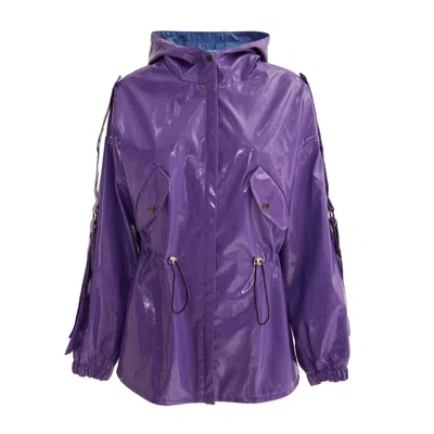 Julia Allert Women's Pink / Purple Hooded Lacquer Jacket Violet In Pink/purple