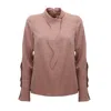 Julia Allert Women's Pink / Purple Luxury Silk-feel Satin Blouse Blush In Pink/purple