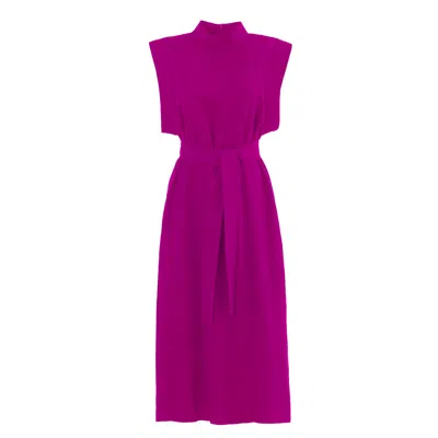 Julia Allert Women's Pink / Purple Stylish Straight Dress With Belt Pink In Pink/purple