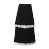 Julia Allert Women's Pleated A-line Skirt With Fringe Detail Black In Black