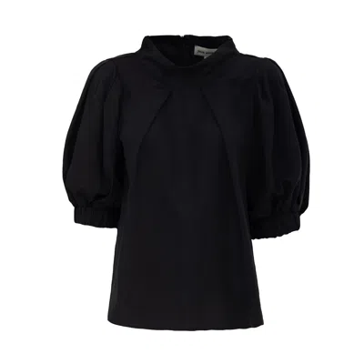 Julia Allert Women's Puff Short-sleeve Blouse Black