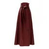Julia Allert Women's Red Faux Leather High-waisted A-line Skirt With Belt Burgundy In Red