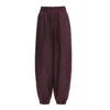 Julia Allert Women's Red High-waisted Wide Leg Faux Leather Joggers Dark Burgundy In Burgundy