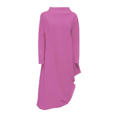 Julia Allert Women's Rose Gold Asymmetrical Jersey Dress Pale Pink
