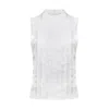 Julia Allert Women's Satin-organza Sleeveless Blouse White In White