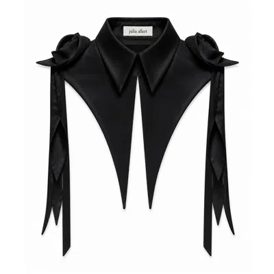 Julia Allert Women's Sculptural Satin Statement Collar – Black