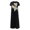 Julia Allert Women's Short Sleeve Maxi Knit Dress Black In Black