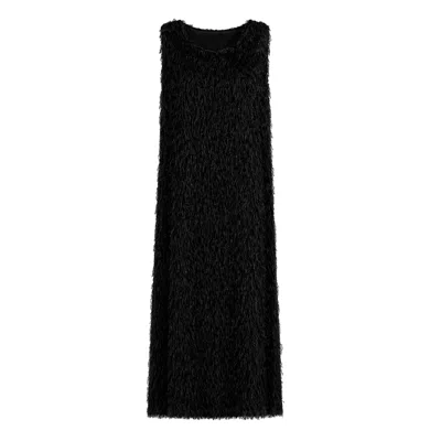 Julia Allert Women's Sleeveless Textured Pile Midi Dress - Black