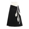 Julia Allert Women's Smart-casual Flared Midi Skirt, Floral Detail – Black-white In Black