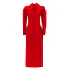 Julia Allert Women's Solid Formal Midi Dress - Red In Red