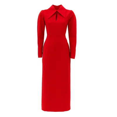 Julia Allert Women's Solid Formal Midi Dress - Red