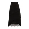 Julia Allert Women's Sophisticated High-waisted Skirt With Lace Hem Black