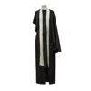 Julia Allert Women's Structured Satin Cape Dress With Contrast Scarf Black In Black