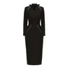 Julia Allert Women's Studded Tailored Midi Dress – Black In Black