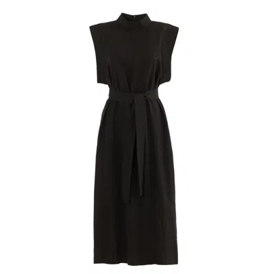 Julia Allert Women's Stylish Straight Dress With Belt Black