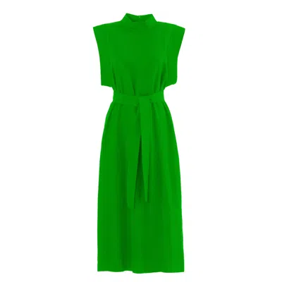 Julia Allert Women's Stylish Straight Dress With Belt Green