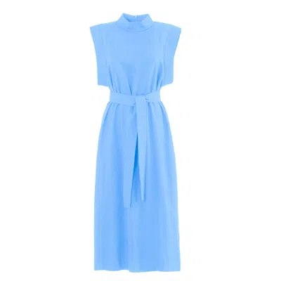 Julia Allert Women's Stylish Straight Dress With Belt Light Blue