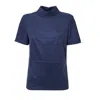 Julia Allert Women's Suede Elegance Short Sleeve Blouse Blue In Blue